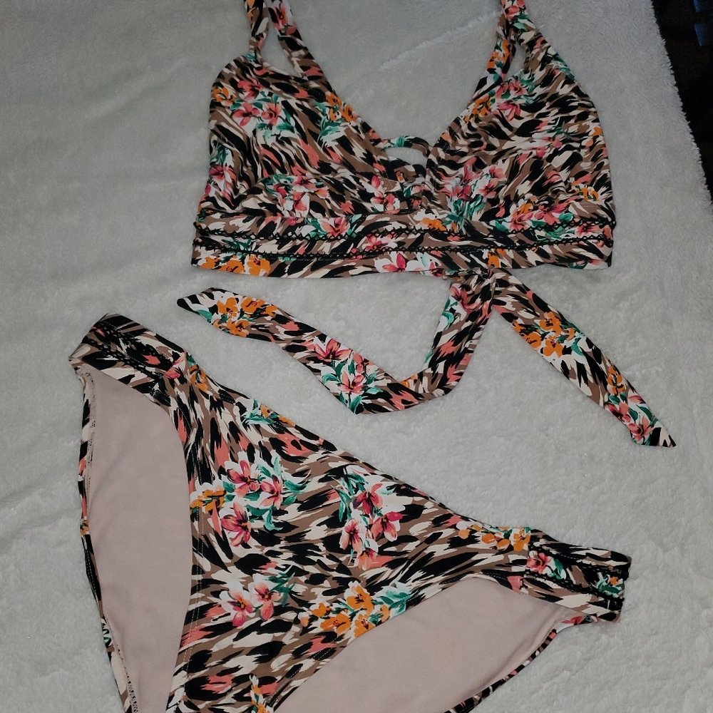 Womens LG Leopard and Floral Print Bikini